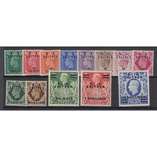 268 - STAMPS 1950 GVI 'B.A. ERITREA' overprinted set of thirteen, lightly mounted mint, SG E13-E25. Cat £1... 