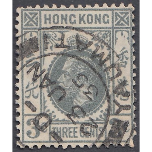 354 - STAMPS HONG KONG 1931 3c grey fine used with a rare Yaumati Ferry Company CDS 23rd Jan 1935