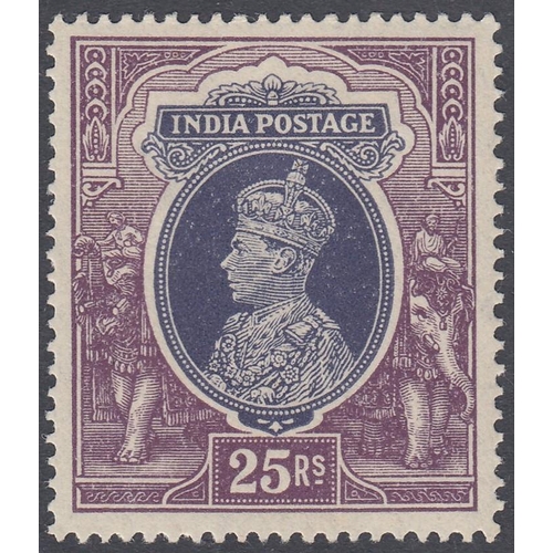 366 - STAMPS INDIA 1937-40 GVI definitive set of eighteen values to 25r, lightly mounted mint, SG 247-64. ... 