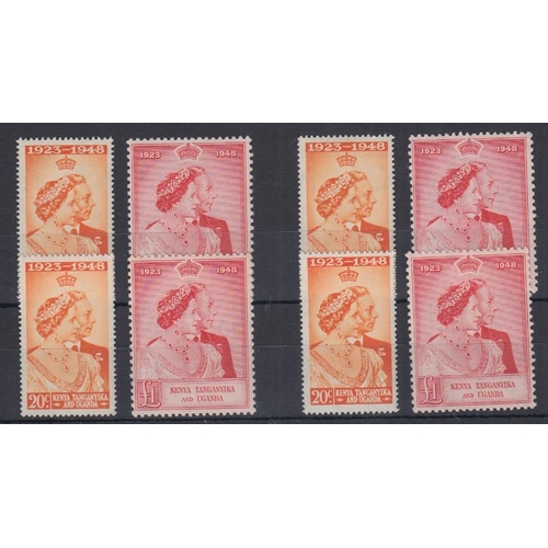 381 - STAMPS KENYA 1948 Silver Wedding four mounted mint sets Cat £204