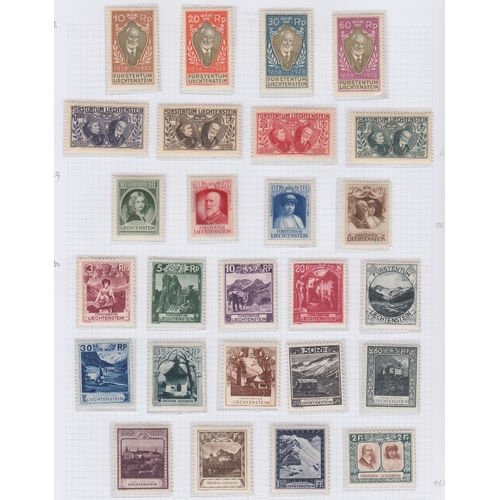 387 - STAMPS LIECHTENSTEIN 1912 to 2023 mint collection in three albums, with many better sets included. I... 