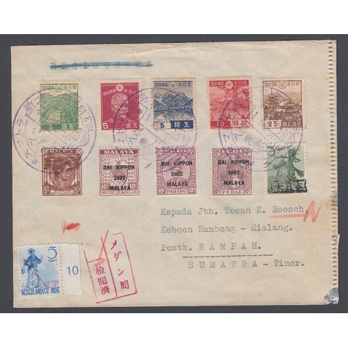 389 - POSTAL HISTORY MALAYA 1942 Japanese occupation of Malaya cover to Rampah with Japan 3y, 5y, 10y, 25y... 