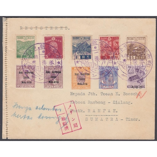 393 - POSTAL HISTORY MALAYA 1942 Japanese occupation of Malaya cover with Japan 3y, 5y, 10y, 25y, with Str... 