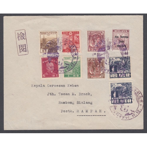 398 - POSTAL HISTORY MALAYA 1942 Japanese occupation of Malaya envelope to Rampah bearing Japan 3y, 5y, 10... 