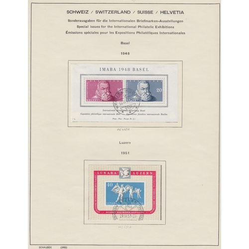 448 - STAMPS SWITZERLAND 1850s to 2019 fine used collection in three printed Schaubek albums, a splatterin... 