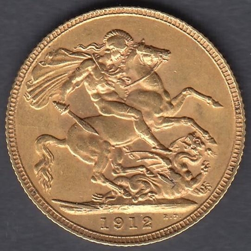 513 - COINS 1912 Full Gold Sovereign in fine condition