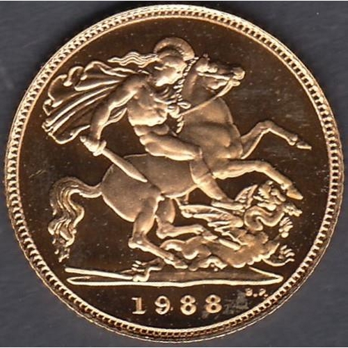 514 - COINS 1988 Gold Half Sovereign from Royal Mint with cert