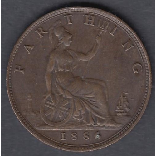 526 - COINS 1886 QV Farthing in VF to EF condition