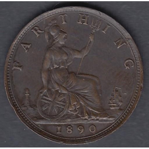 531 - COINS 1890 QV Farthing in VF to EF condition