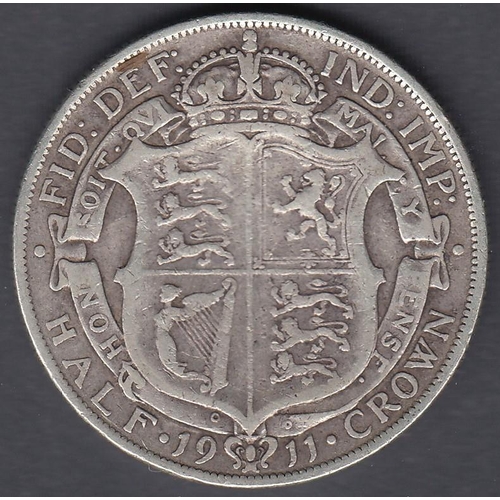 540 - COINS 1911 GV Silver Half Crown very fine condition