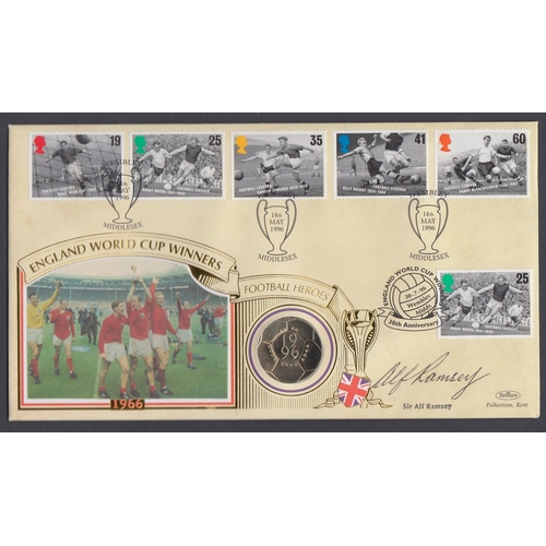 109 - AUTOGRAPH : 1996 Football £2 Benham coin cover, signed by Sir Alf Ramsey, manager of the 1966 Englan... 