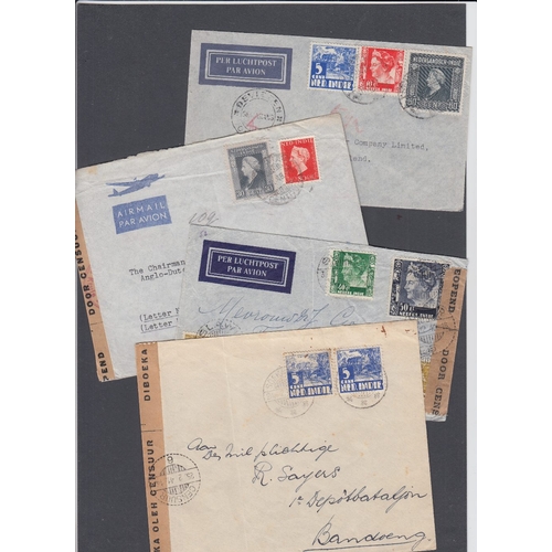 129 - STAMPS POSTAL HISTORY Dutch Indies airmails and censor covers (5)