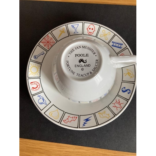 480 - Ian Messiter Fortune Teacup and Saucer by Poole Pottery, excellent condition no chips or cracks