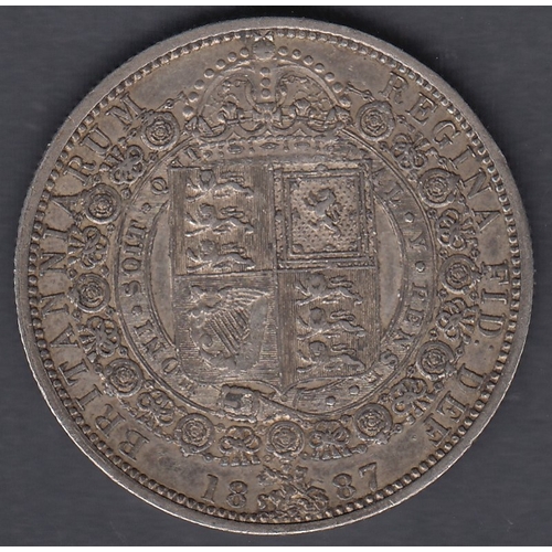 527 - COINS 1887 QV Half Crown in F to VF condition