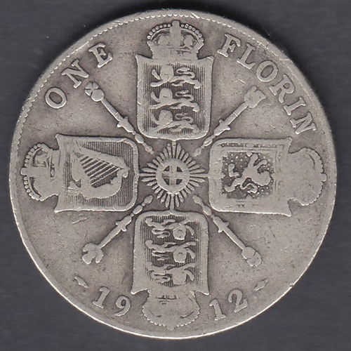 541 - COINS 1912 Silver Florin in Fine condition