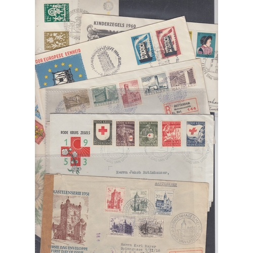 151 - STAMPS POSTAL HISTORY NETHERLANDS, 1951 to 1961 group of ten illustrated FDCs, all with complete set... 