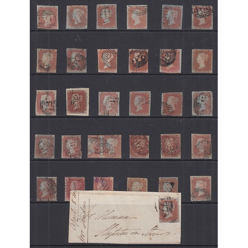 160 - STAMPS GREAT BRITAIN Line engraved collection on 5 stock pages including five Penny Blacks, 1841 2d ... 