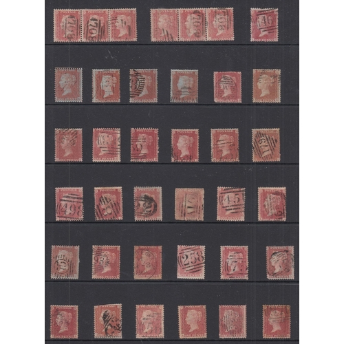 160 - STAMPS GREAT BRITAIN Line engraved collection on 5 stock pages including five Penny Blacks, 1841 2d ... 