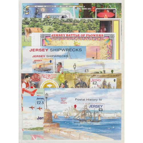 244 - STAMPS Jersey modern high values to £5 and minisheets, Face value £128.50