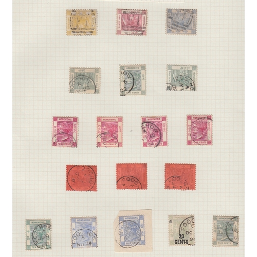 287 - STAMPS CHINA . Foochow treaty port cancels on QV and EDVII definitives on four pages plus some Chine... 