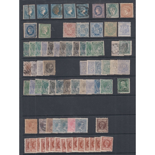 446 - STAMPS SPAIN Early mint and used Spain on stock pages including blocks etc , good lot worth careful ... 