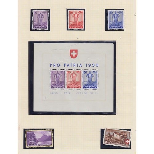 455 - STAMPS SWITZERLAND Mint and used collection on album pages mainly Red Cross issues STC £550+