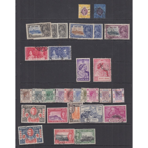 66 - HONG KONG STAMPS GV to QEII used on album page and stock pages plus a couple of covers, includes 193... 