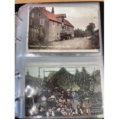 100 - POSTCARDS Album of Hop-picking cards , great social history