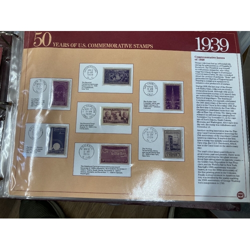 465 - STAMPS USA 50 Years of USA commemorative stamps in special album 1939 to 1987, stamps are in sealed ... 