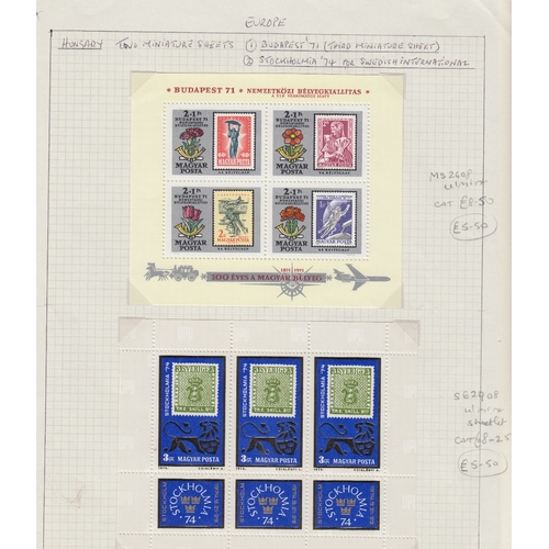 362 - STAMPS HINGARY A range of mint issues on 19 album pages with many miniature sheets including 1948 UP... 