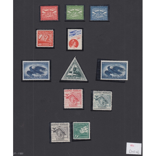 414 - STAMPS NETHERLANDS 1921 to 1978 U/M or M/M collection on 18 album pages, includes 1946/49 definitive... 