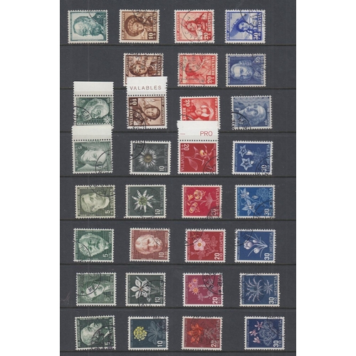 450 - STAMPS SWITZERLAND Range of mint and used stamps from early issues up to the 1960's on 37 Hagner sto... 