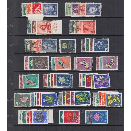 454 - STAMPS SWITZERLAND Early to 1960's mint & used collection on 15 Hagner pages with many Pro Juventute... 