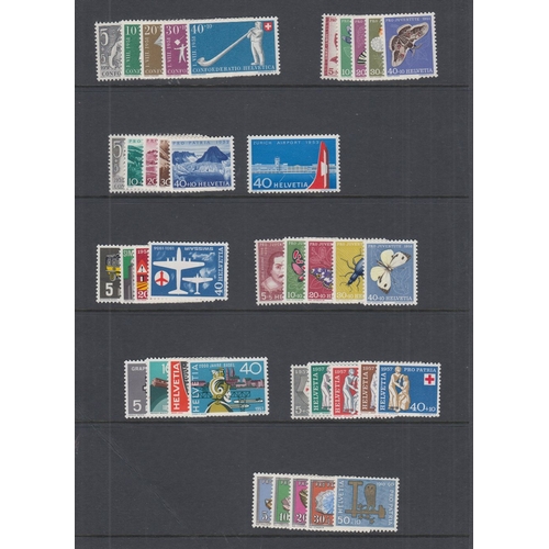 454 - STAMPS SWITZERLAND Early to 1960's mint & used collection on 15 Hagner pages with many Pro Juventute... 