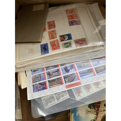 34 - STAMPS Mixed box with well written up New Zealand collection, Transport thematic, priced up stamps, ... 