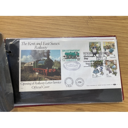 222 - STAMPS FIRST DAY COVERS Album of Romney Hythe and Dymchurch Railway covers produced by Benham, attra... 