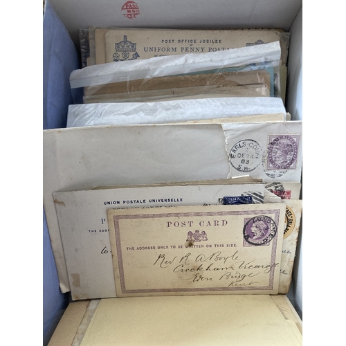 154 - STAMPS POSTAL HISTORY Shoebox of 260+ Victorian covers and postal stationery, a great mix of covers ... 