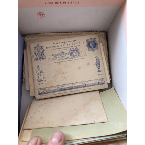 154 - STAMPS POSTAL HISTORY Shoebox of 260+ Victorian covers and postal stationery, a great mix of covers ... 