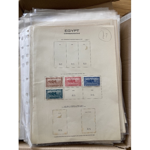 31 - STAMPS Flat box with priced up album pages, mint and used Egypt and European colonies priced at appr... 