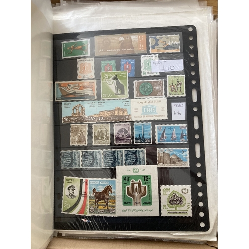 31 - STAMPS Flat box with priced up album pages, mint and used Egypt and European colonies priced at appr... 