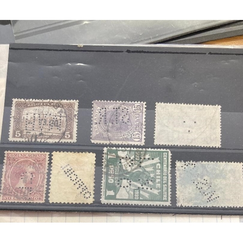 23 - STAMPS WORLD, small box with a selection of various perfins, includes mostly GB with QV & EDVII to 5... 