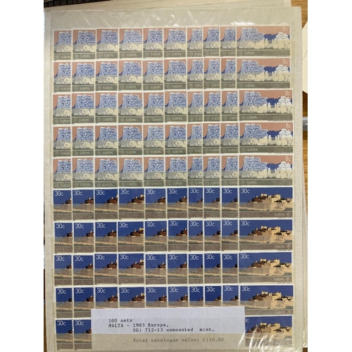 409 - STAMPS MALTA , A duplicated and U/M range of 1970s to 1990s issues all on stock pages. All are ident... 