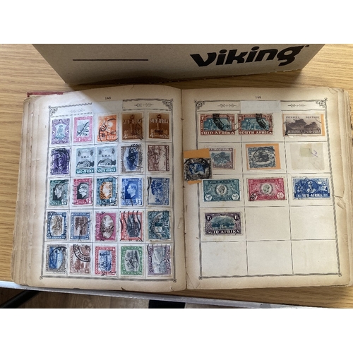 42 - STAMPS Mixed box of World albums plus Royalty and some GB mint decimal