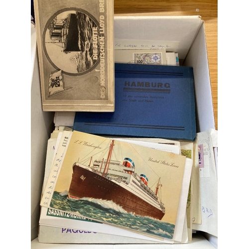 87 - STAMPS SHIPPING, Germany or related, mostly modern shipping covers & postcards with various Ship cac... 