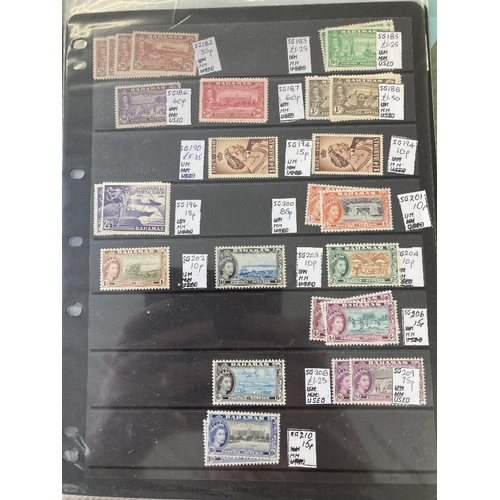 260 - STAMPS BAHAMAS Dealers display book with mint stamps GVI and QEII