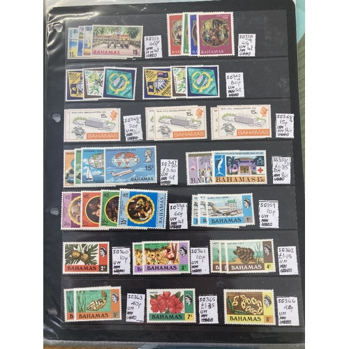 260 - STAMPS BAHAMAS Dealers display book with mint stamps GVI and QEII