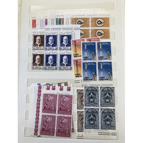 471 - STAMPS VATICAN 1950's to 1960's unmounted mint blocks of four in stock book