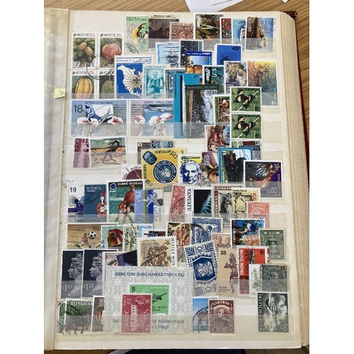 55 - STAMPS World accumulation in part filled stock book, a great sorter (100's)