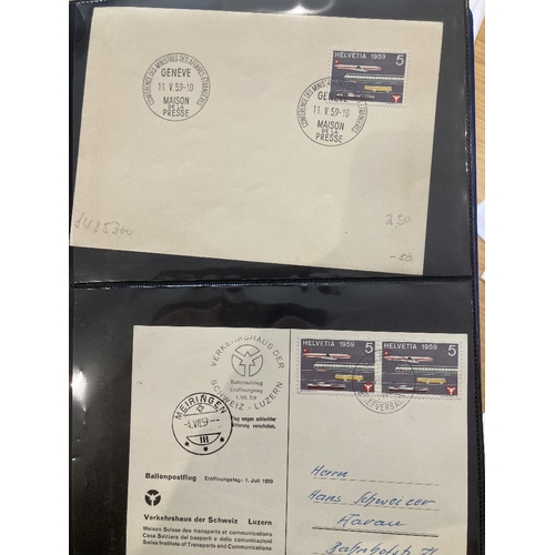 126 - STAMPS POSTAL HISTORY SWITZERLAND, a fine collection of airmail covers & cards housed in four cover ... 