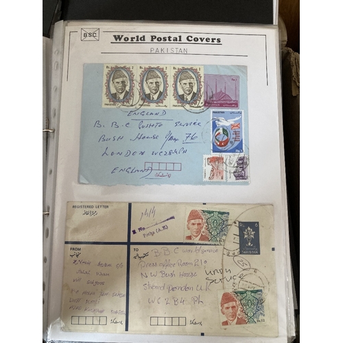 135 - STAMPS POSTAL HISTORY WORLD, two large boxes with 25 files with 1000s of covers all written up on pa... 